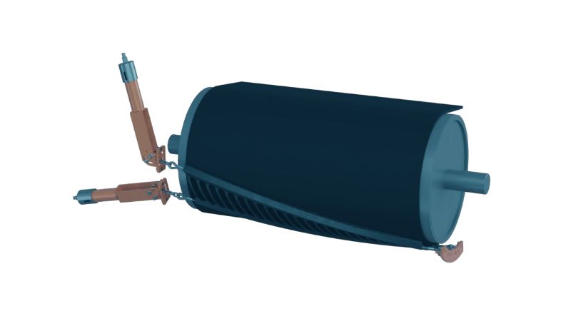 Close-up of a tungsten carbide belt cleaner blade, designed for heavy-duty conveyor systems.